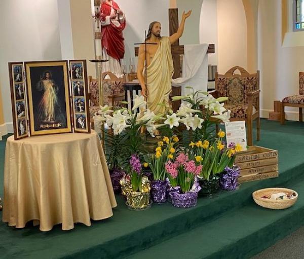 The beautiful altar at Our Lady of Angels is a spiritual blessing to all participants of the retreat.